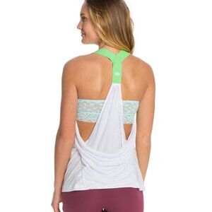 Raya Draped Back Yoga Tank Top in white nwot